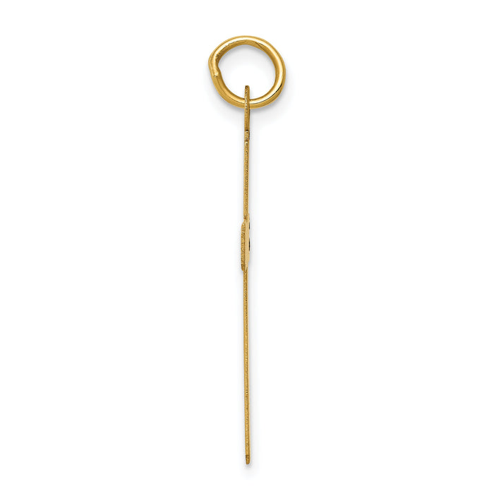 14k Polished Cross Pendant-REL77