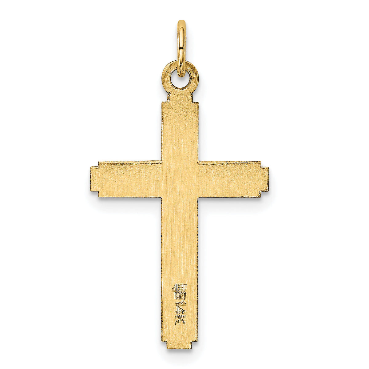 14k Polished Cross Pendant-REL77