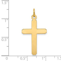 14k Polished Cross Pendant-REL77