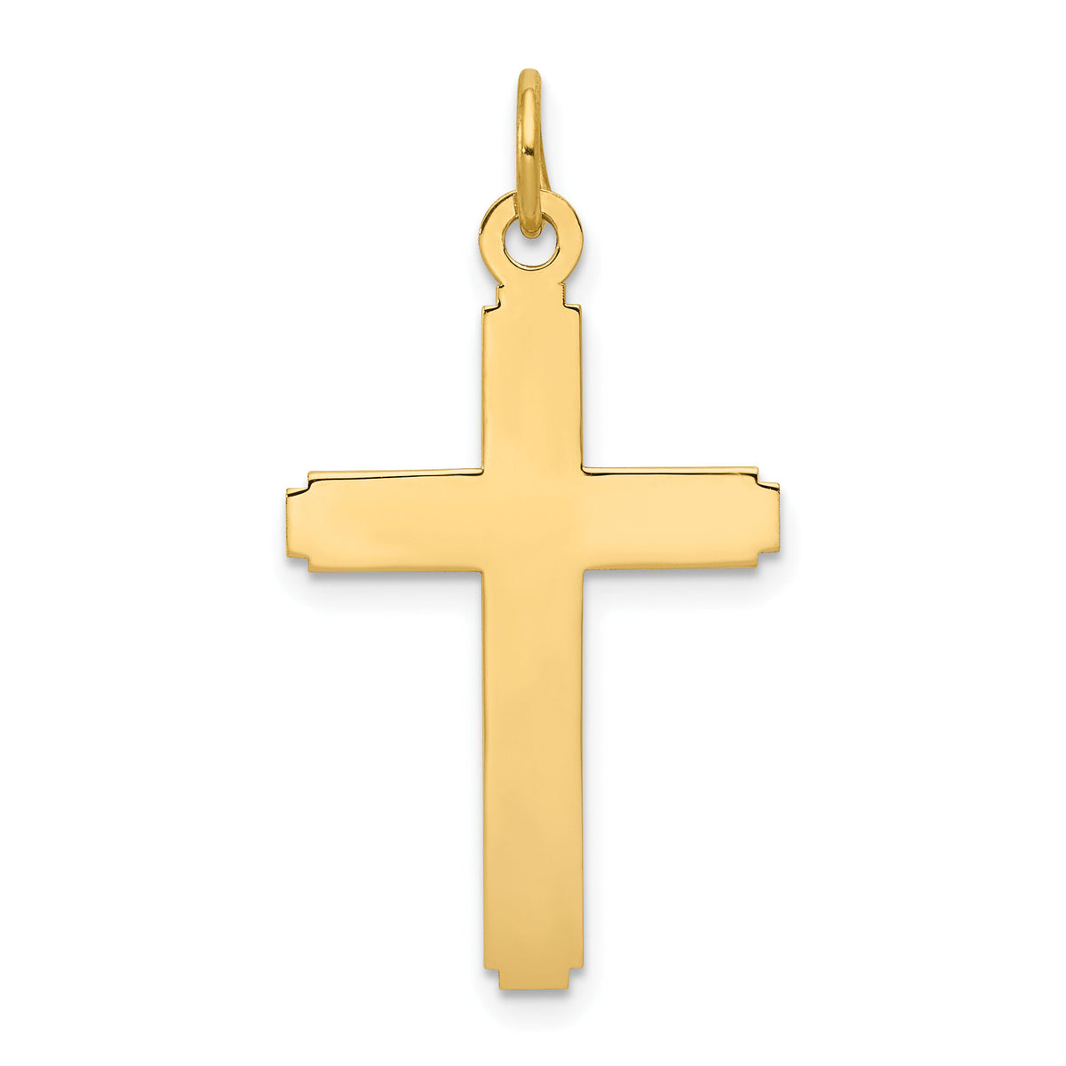 14k Polished Cross Pendant-REL77