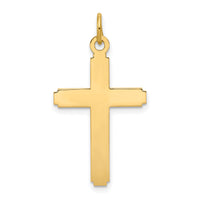 14k Polished Cross Pendant-REL77