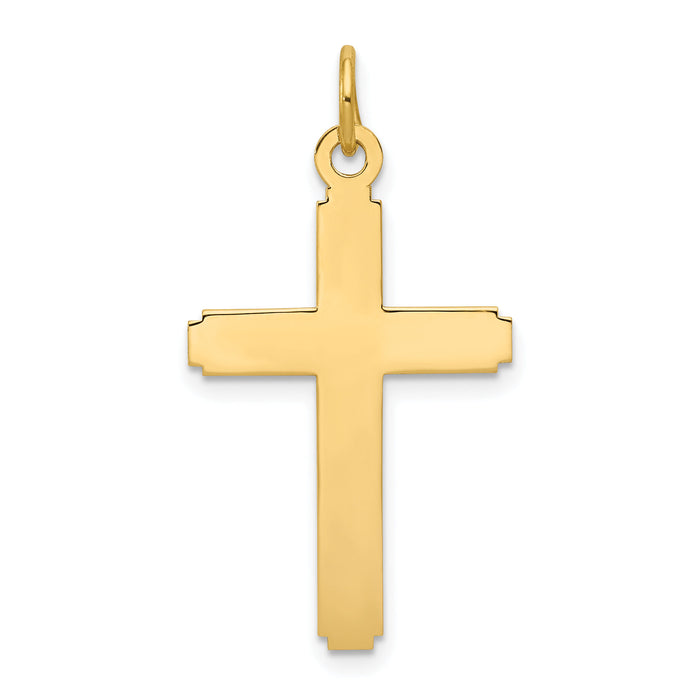 14k Polished Cross Pendant-REL77