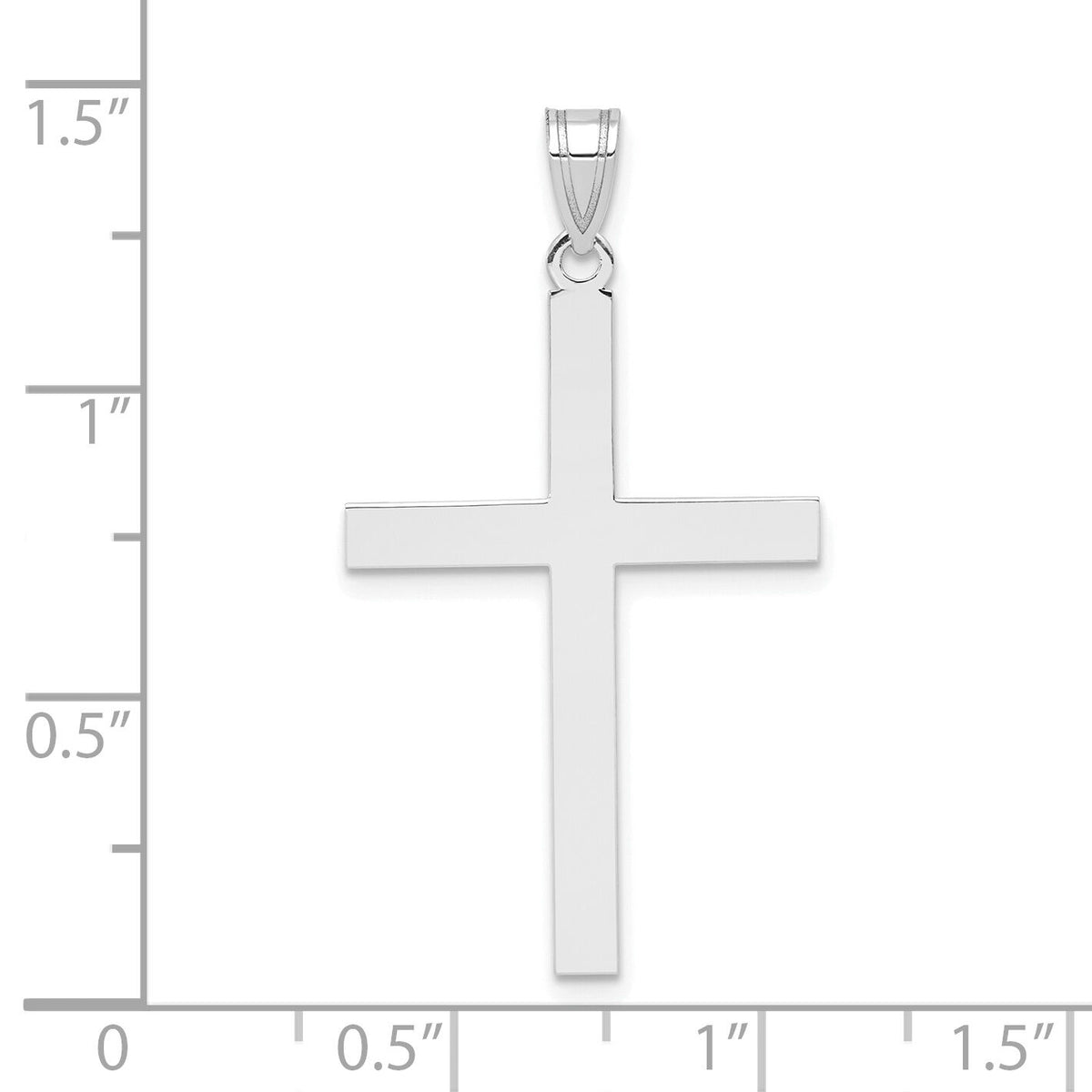 14k White Gold Engravable Cross Charm-REL79W