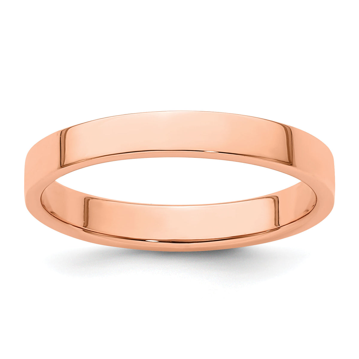 14k Rose Gold 3mm LTW Flat Band-RFLL030
