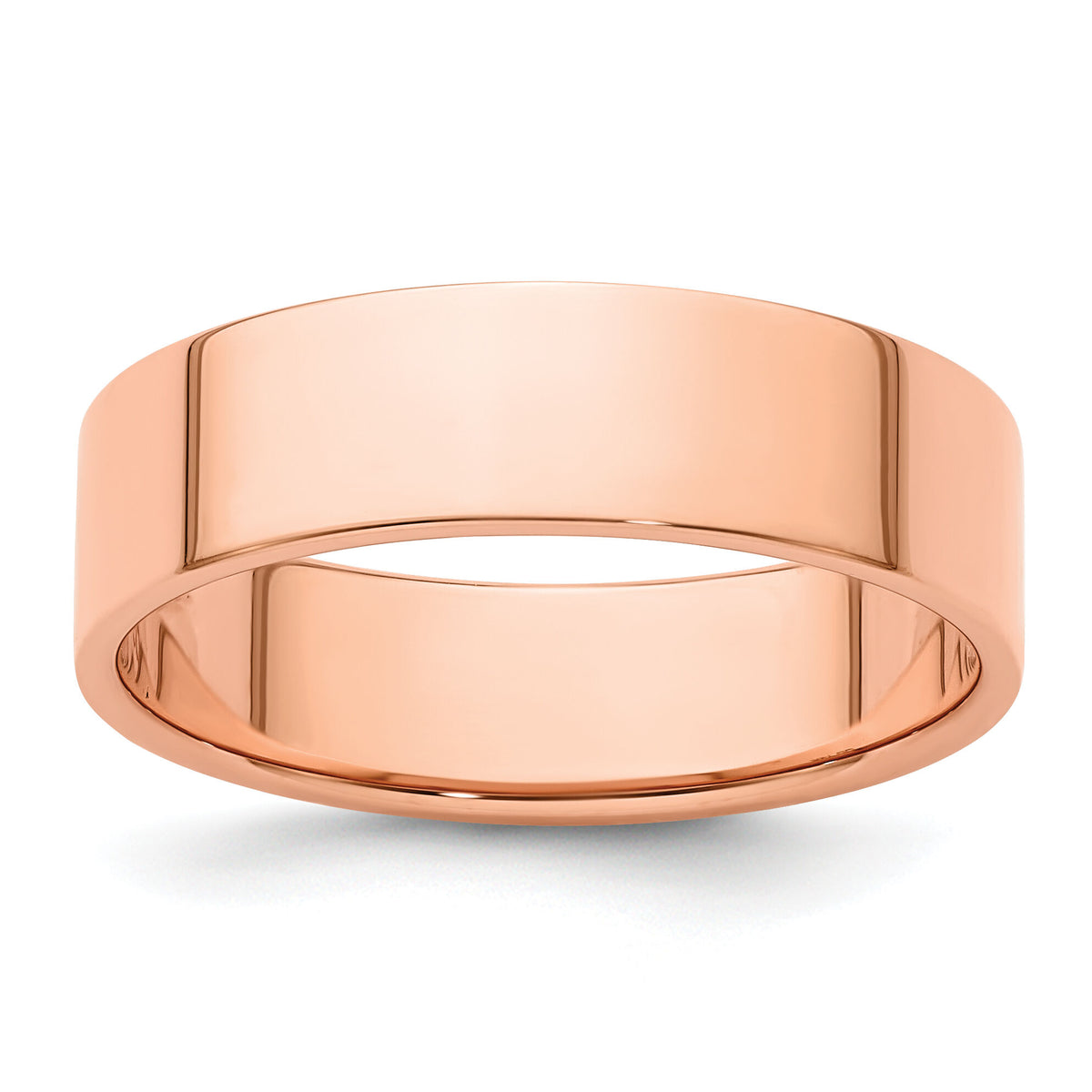 14k Rose Gold 6mm LTW Flat Band-RFLL060