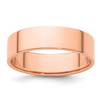 14k Rose Gold 6mm LTW Flat Band-RFLL060