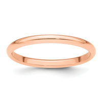 14k Rose Gold 2mm Half-Round Band-RHR020