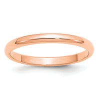 14k Rose Gold 2.5mm Half Round Band-RHR025