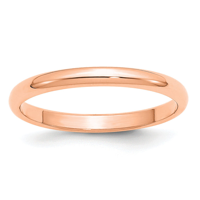 14k Rose Gold 2.5mm Half Round Band-RHR025
