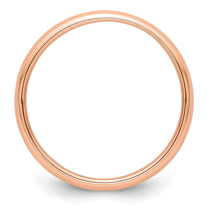 14k Rose Gold 3mm Half-Round Band-RHR030