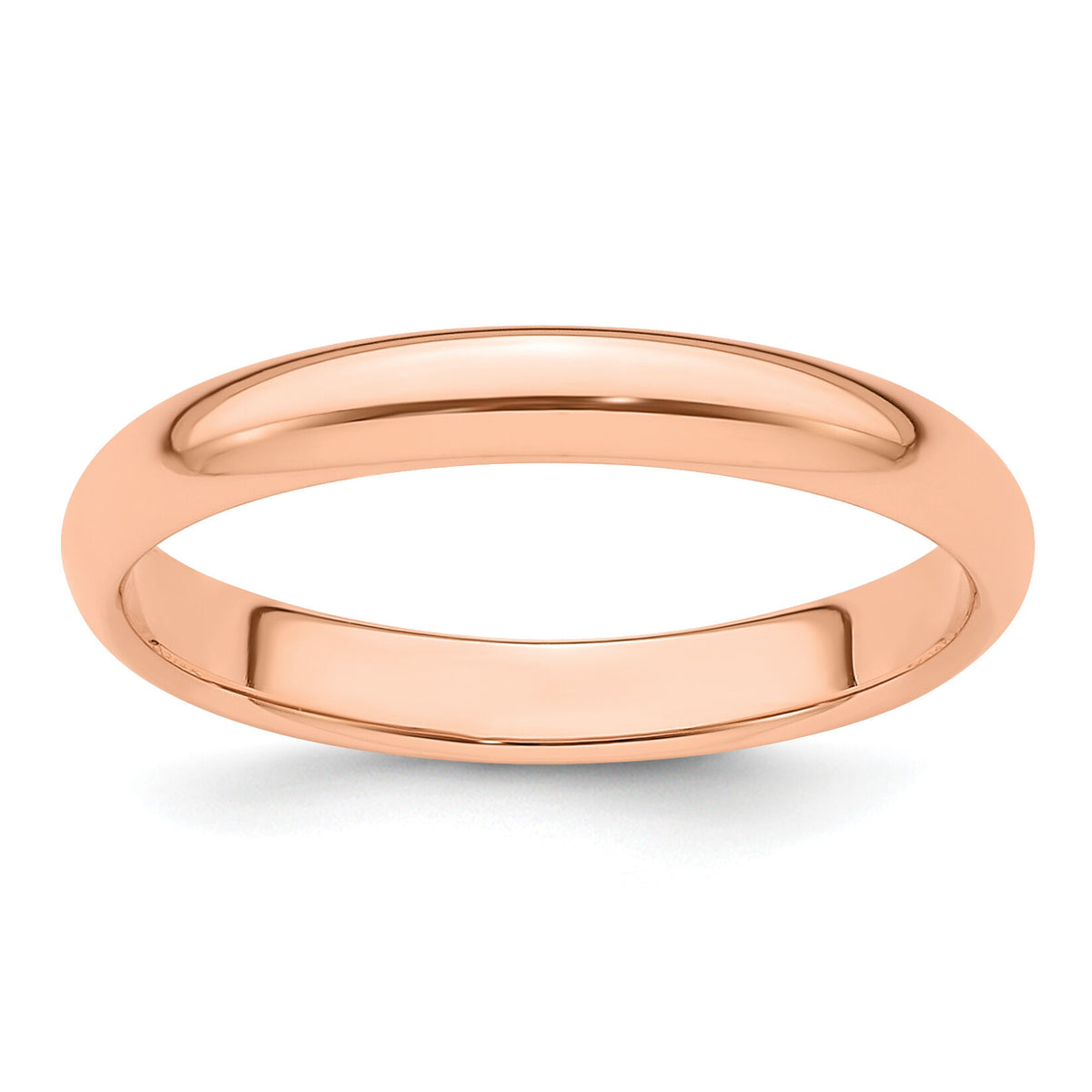 14k Rose Gold 3mm Half-Round Band-RHR030