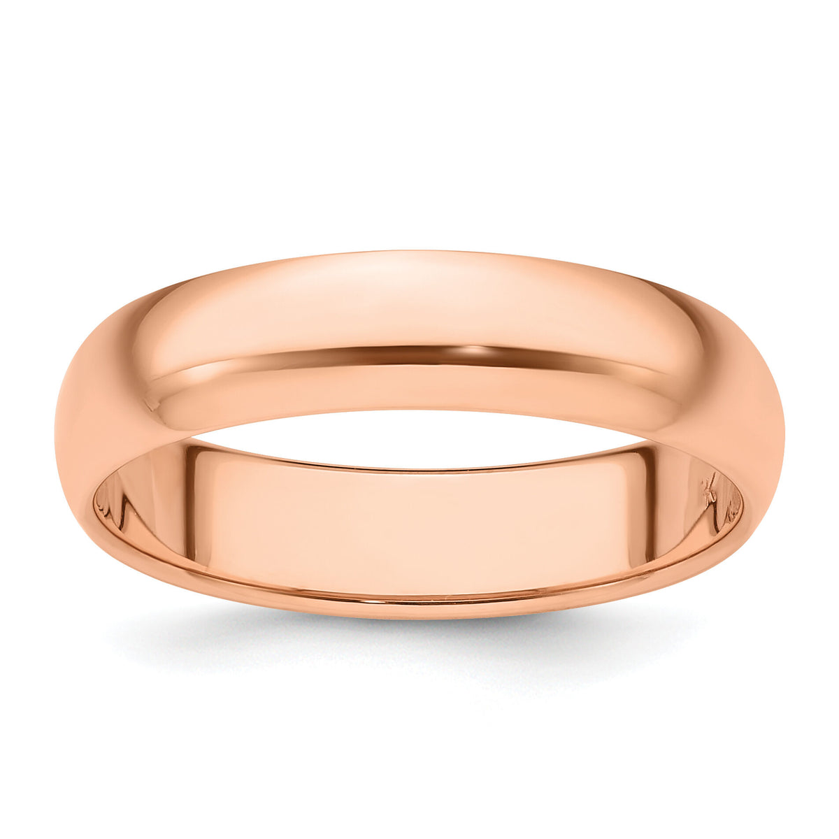 14k Rose Gold 5mm Half-Round Band-RHR050