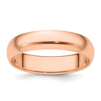 14k Rose Gold 5mm Half-Round Band-RHR050