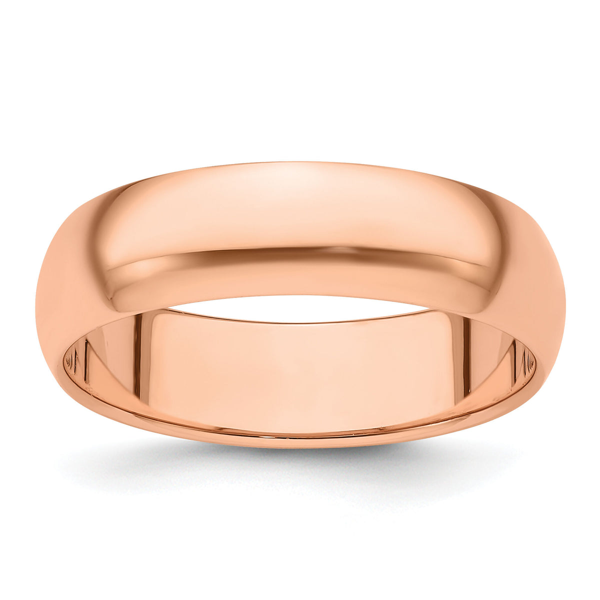14k Rose Gold 6mm Half-Round Band-RHR060