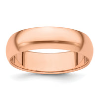 14k Rose Gold 6mm Half-Round Band-RHR060