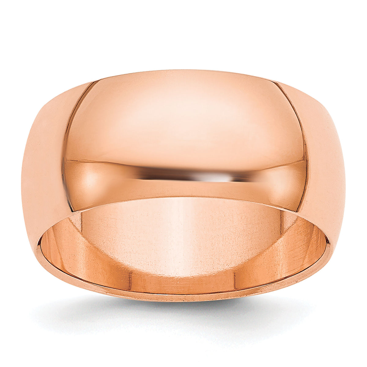 14k Rose Gold 8mm Half Round Band-RHR080