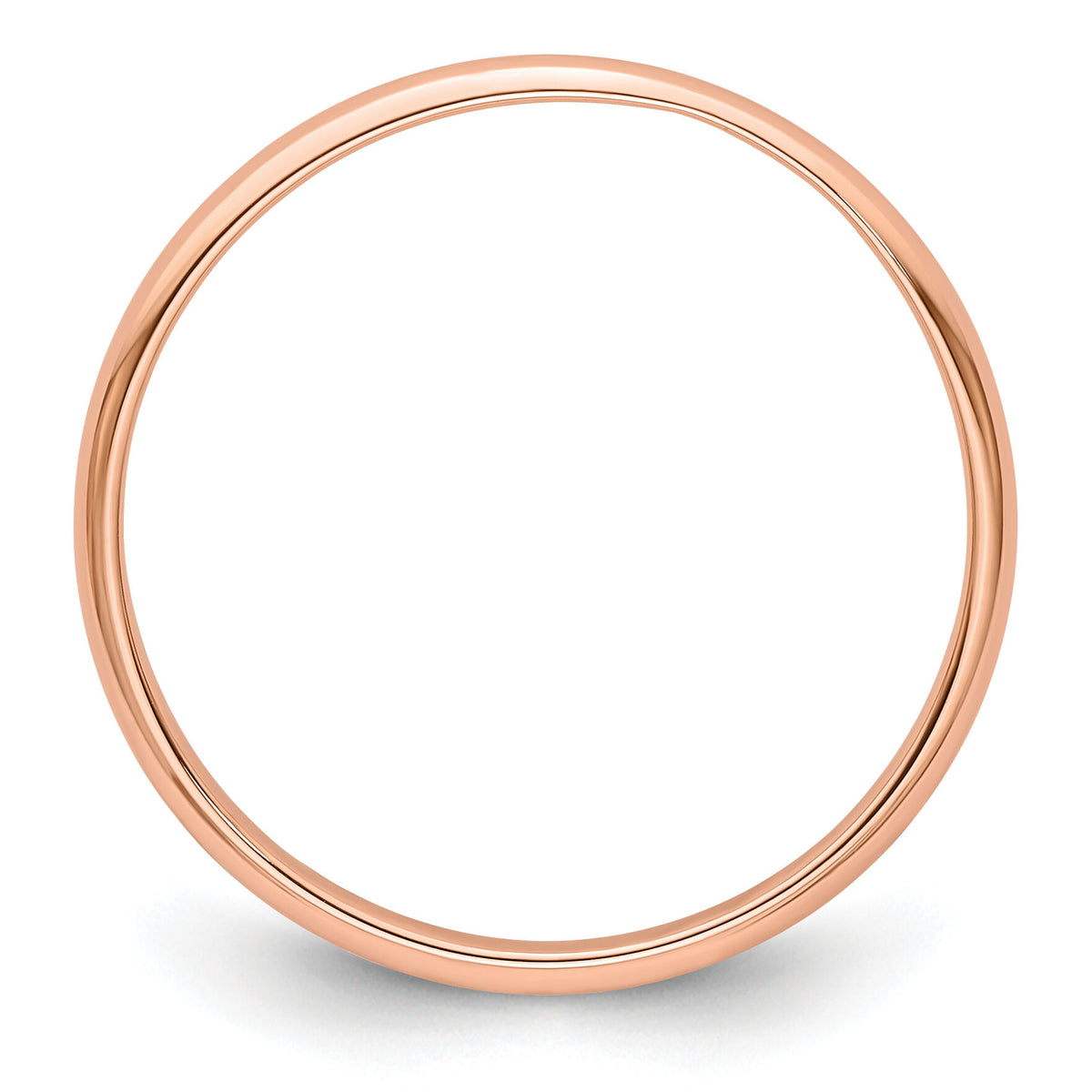 14k Rose Gold 2mm LTW Half Round Band-RHRL020