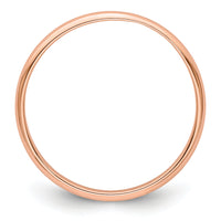 14k Rose Gold 2mm LTW Half Round Band-RHRL020