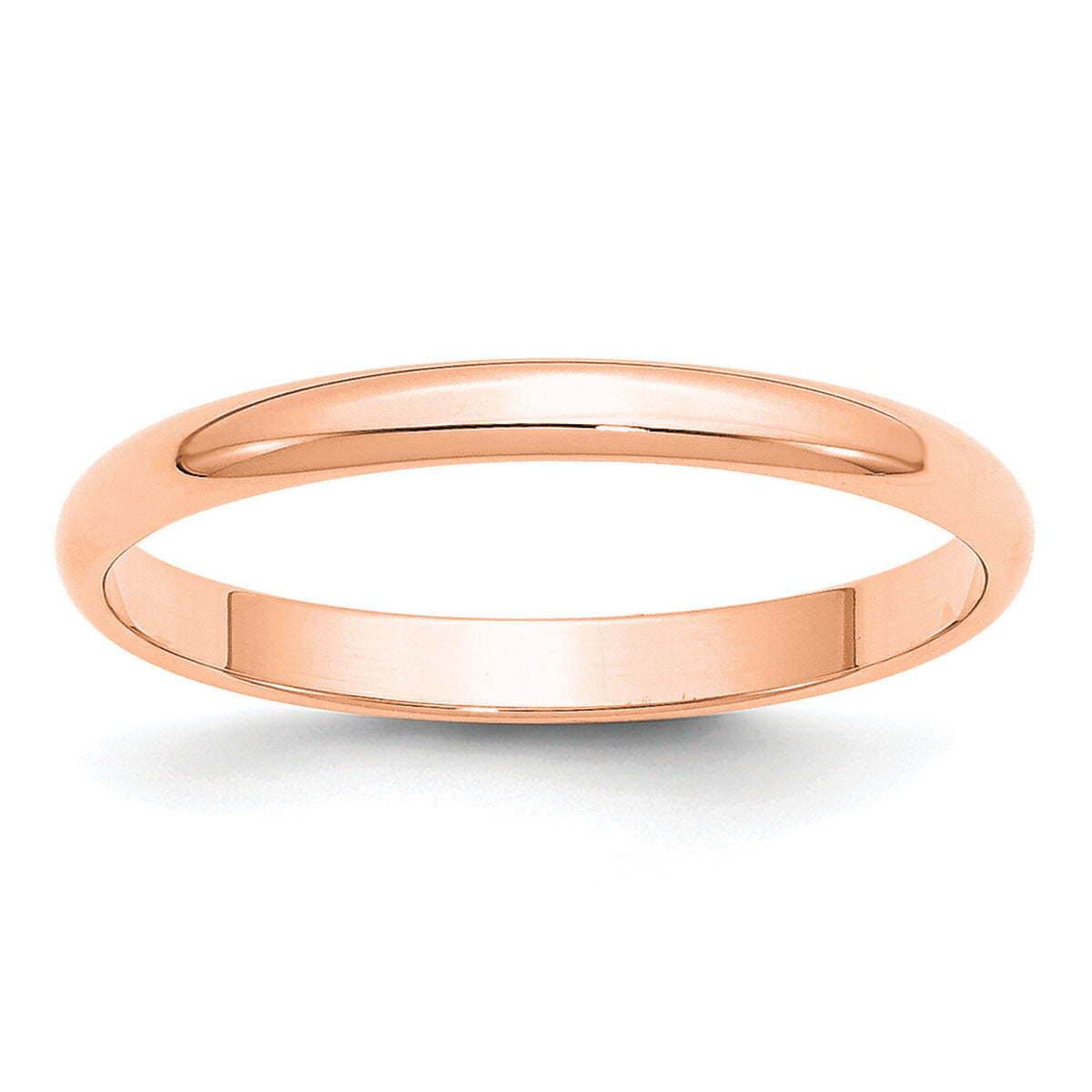 14k Rose Gold 2.5mm LTW Half Round Band-RHRL025
