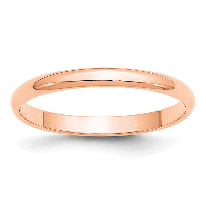 14k Rose Gold 2.5mm LTW Half Round Band-RHRL025