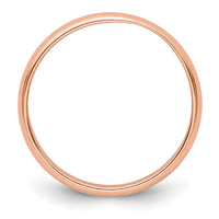 14k Rose Gold 3mm LTW Half Round Band-RHRL030