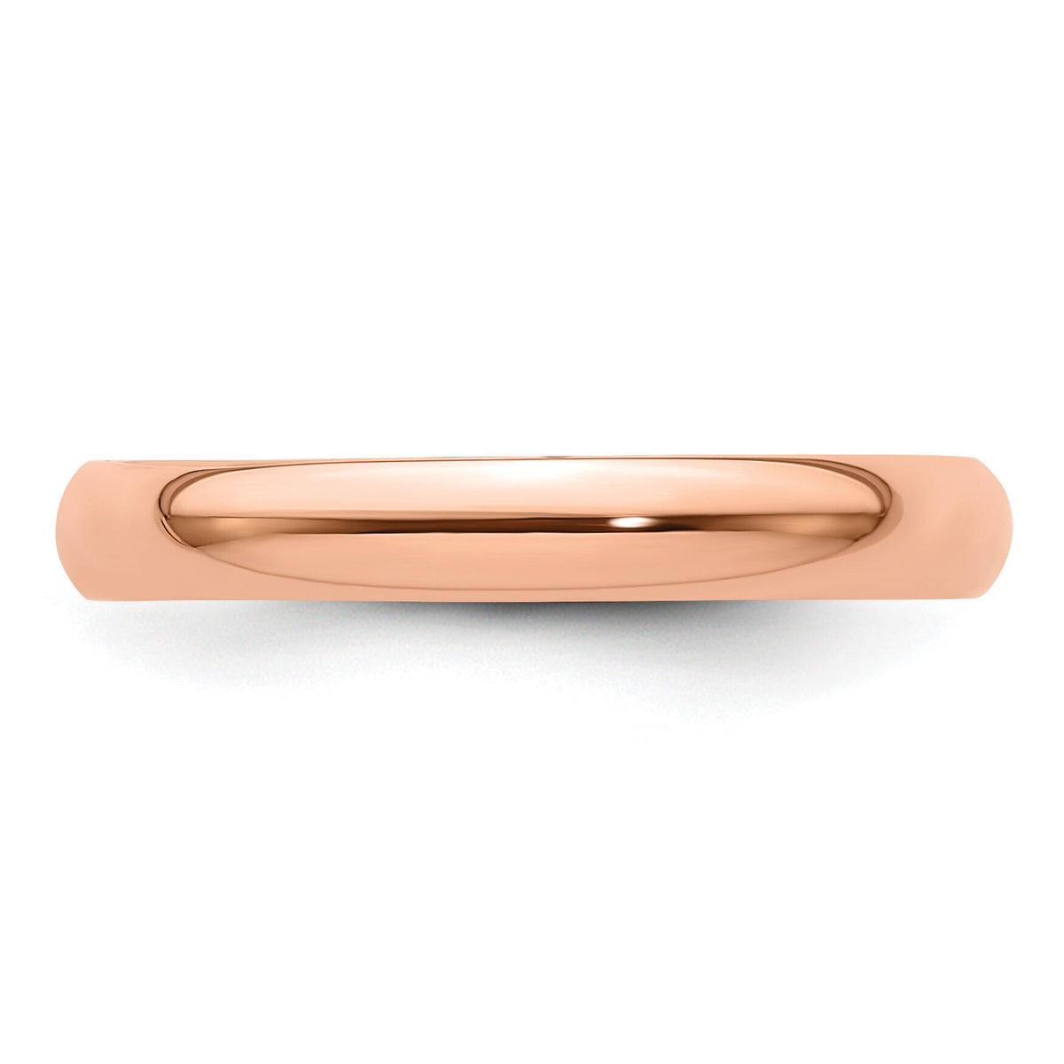 14k Rose Gold 3mm LTW Half Round Band-RHRL030