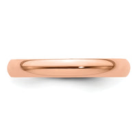 14k Rose Gold 3mm LTW Half Round Band-RHRL030