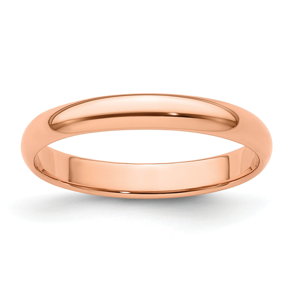14k Rose Gold 3mm LTW Half Round Band-RHRL030