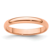 14k Rose Gold 3mm LTW Half Round Band-RHRL030