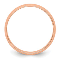 14k Rose Gold 4mm LTW Half Round Band-RHRL040