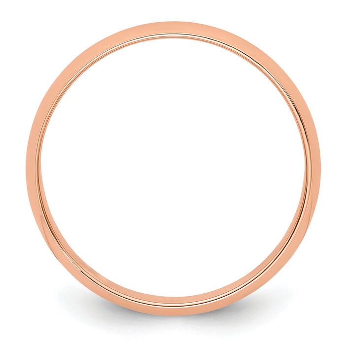 14k Rose Gold 4mm LTW Half Round Band-RHRL040