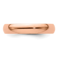 14k Rose Gold 4mm LTW Half Round Band-RHRL040