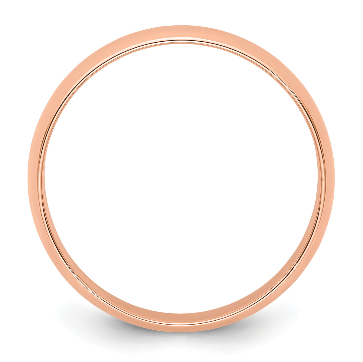 14k Rose Gold 5mm LTW Half Round Band-RHRL050