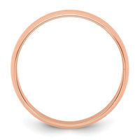 14k Rose Gold 5mm LTW Half Round Band-RHRL050