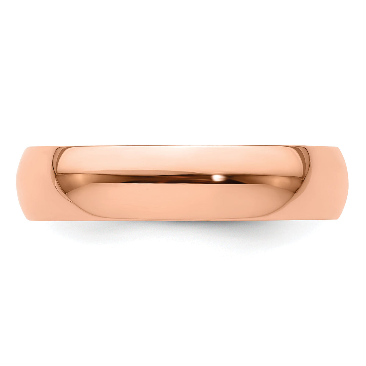 14k Rose Gold 5mm LTW Half Round Band-RHRL050