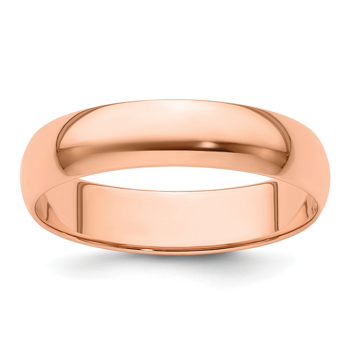 14k Rose Gold 5mm LTW Half Round Band-RHRL050