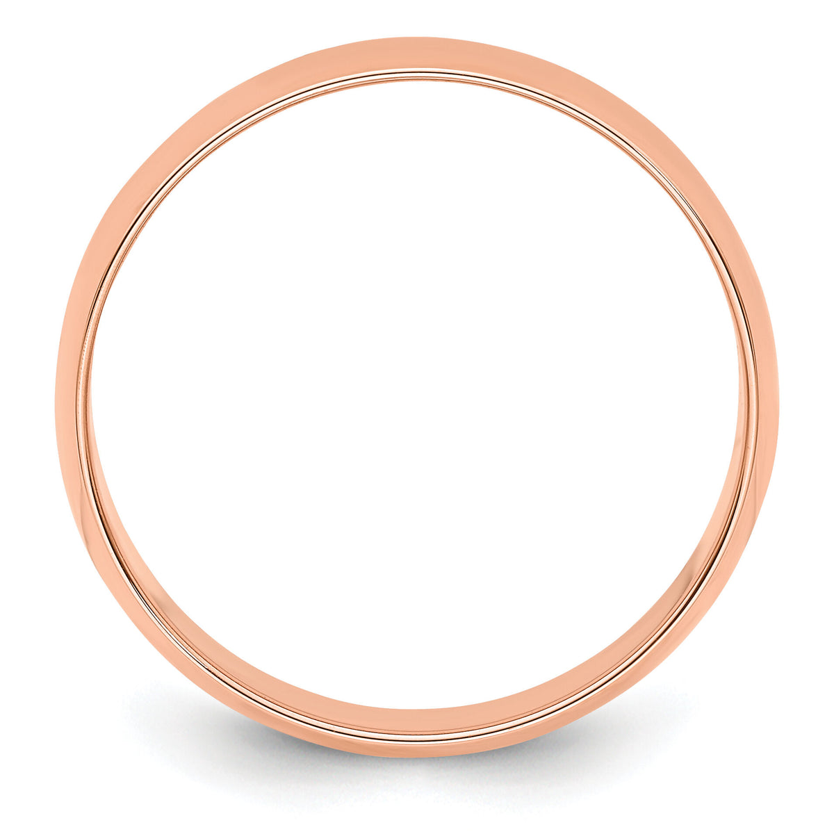 14k Rose Gold 6mm LTW Half Round Band-RHRL060