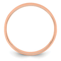 14k Rose Gold 6mm LTW Half Round Band-RHRL060