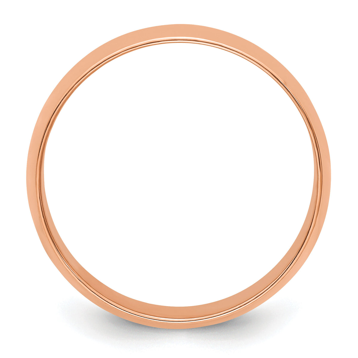 14k Rose Gold 7mm LTW Half Round Band-RHRL070