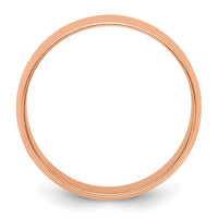 14k Rose Gold 7mm LTW Half Round Band-RHRL070