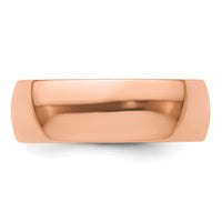 14k Rose Gold 7mm LTW Half Round Band-RHRL070