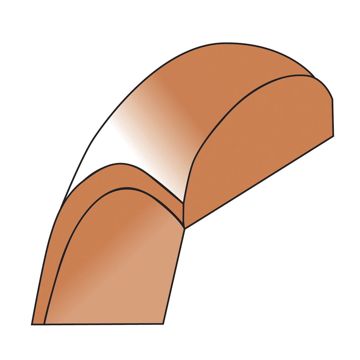 14k Rose Gold 2.5mm LTW Half Round Band-RHRL025