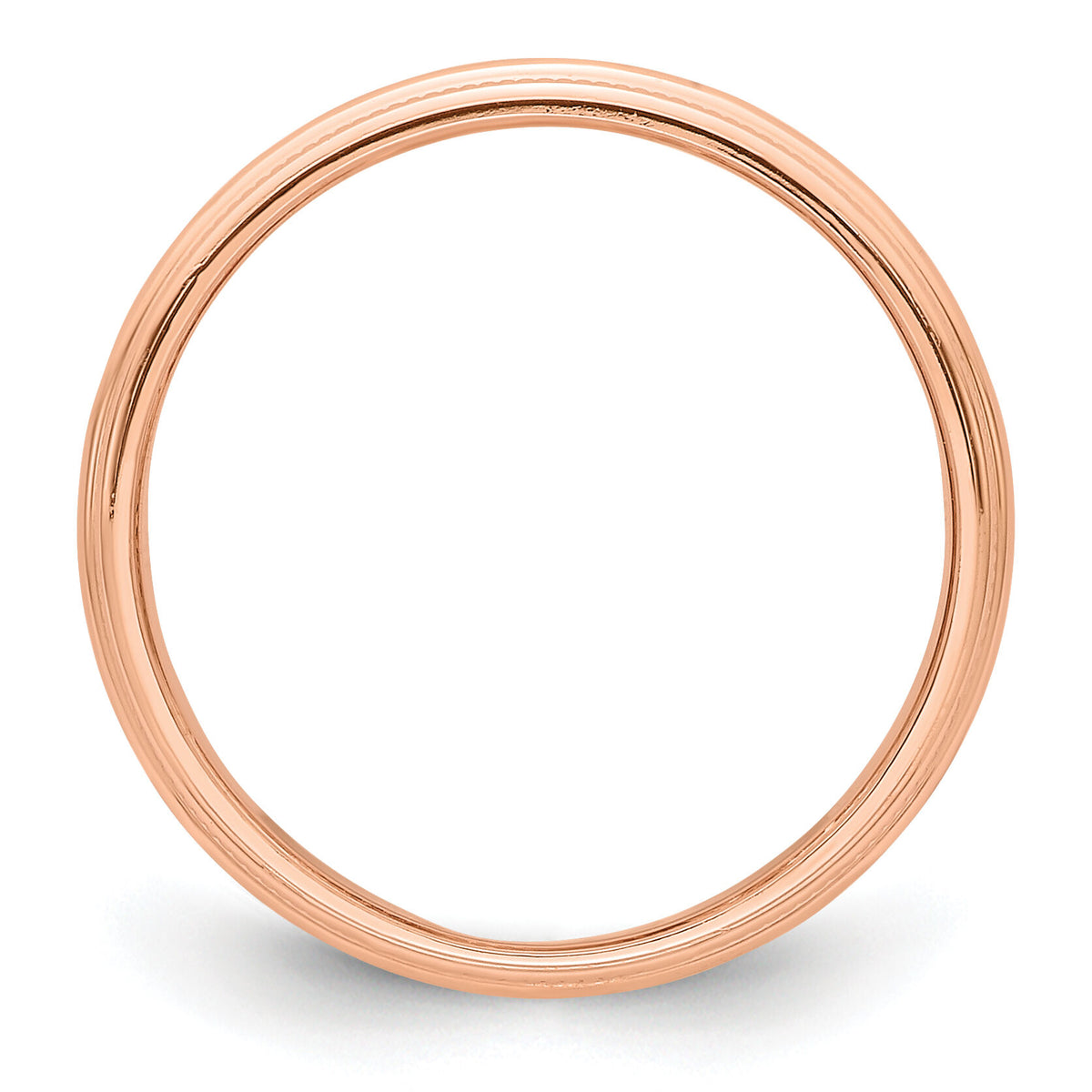 14k Rose Gold 3mm Milgrain Half-Round Band-RM030