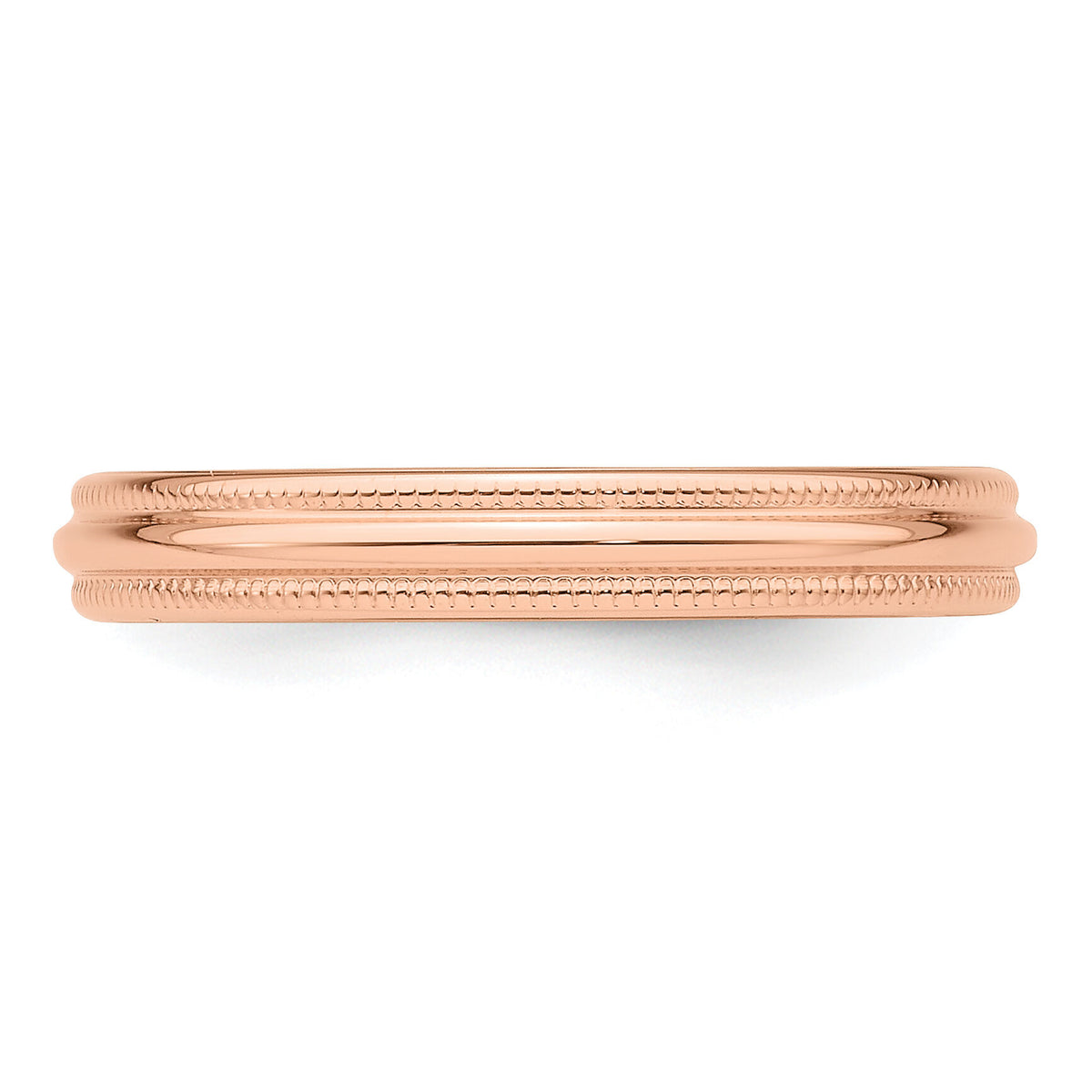 14k Rose Gold 3mm Milgrain Half-Round Band-RM030