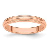 14k Rose Gold 3mm Milgrain Half-Round Band-RM030