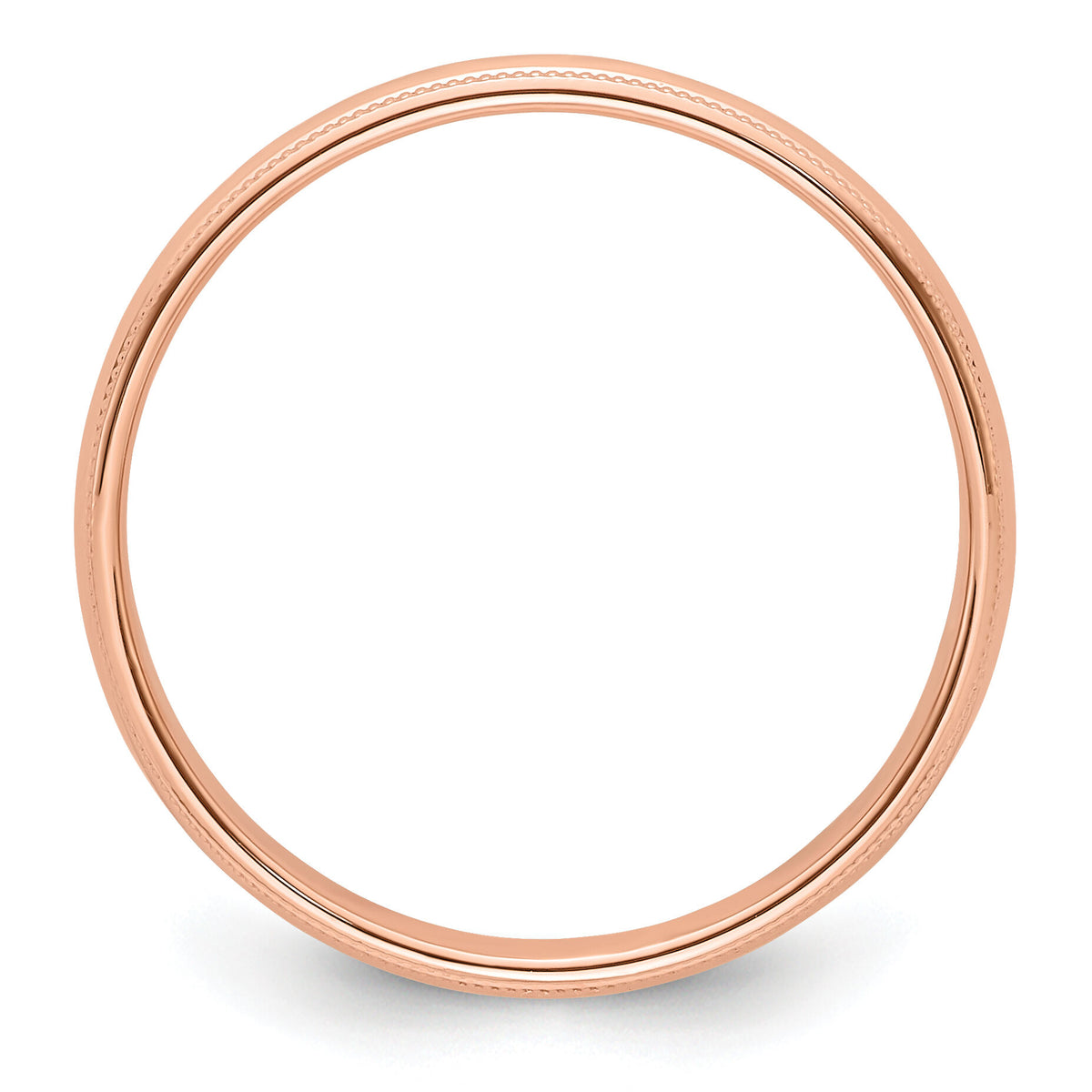 14k Rose Gold 4mm Milgrain Half-Round Band-RM040