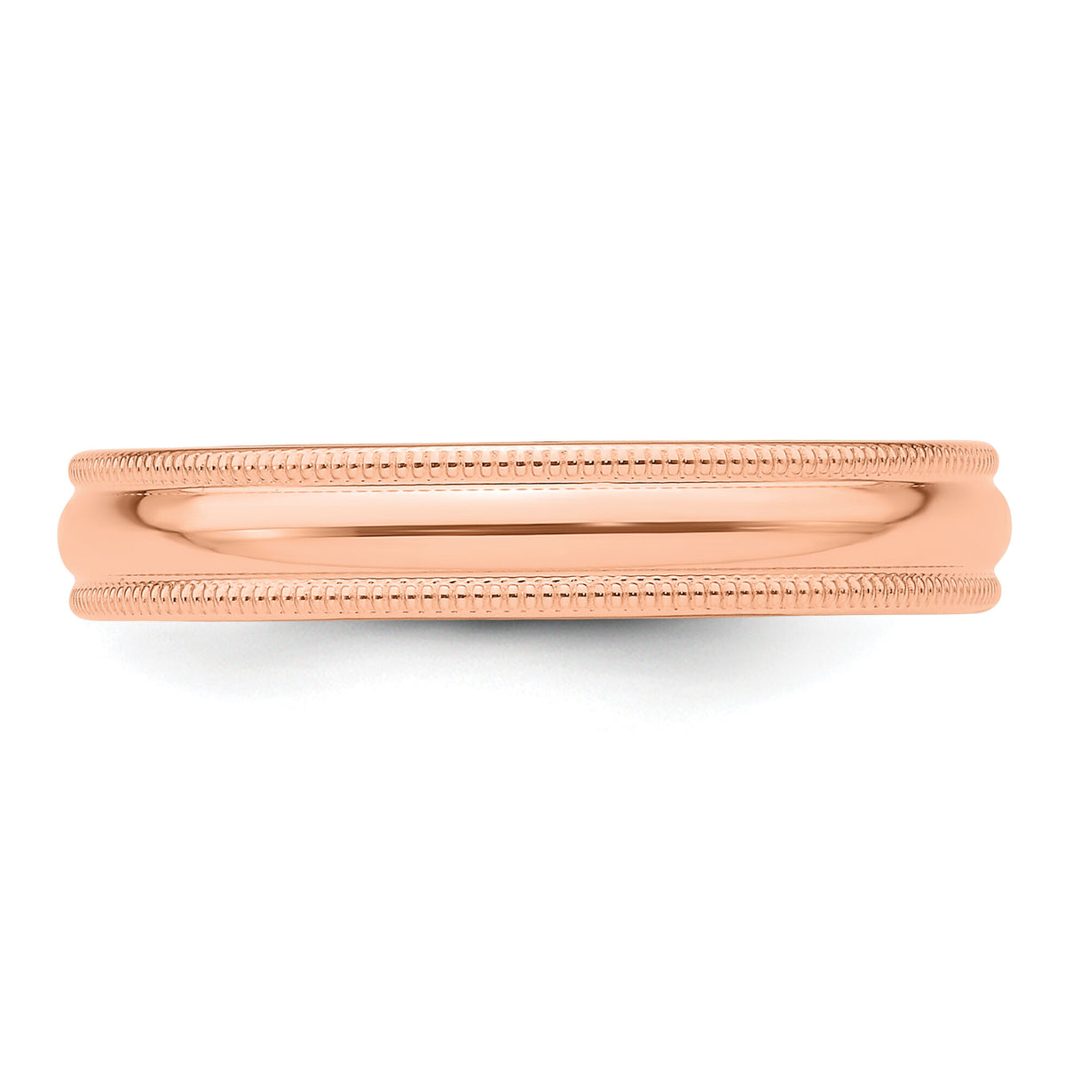 14k Rose Gold 4mm Milgrain Half-Round Band-RM040