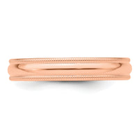 14k Rose Gold 4mm Milgrain Half-Round Band-RM040