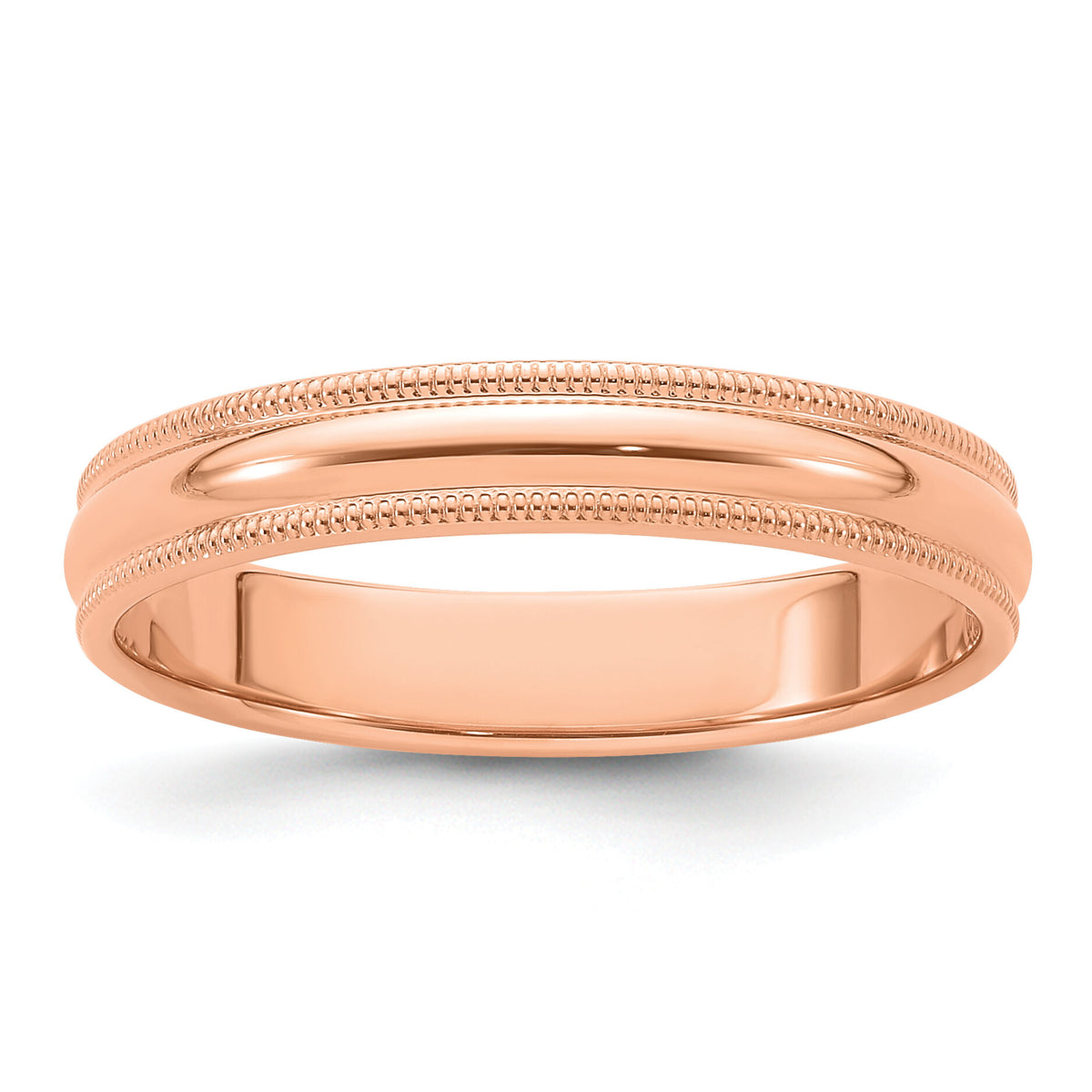 14k Rose Gold 4mm Milgrain Half-Round Band-RM040