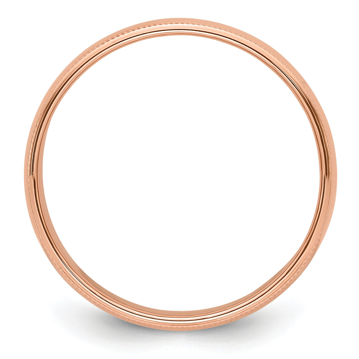14k Rose Gold 6mm Milgrain Half-Round Band-RM060